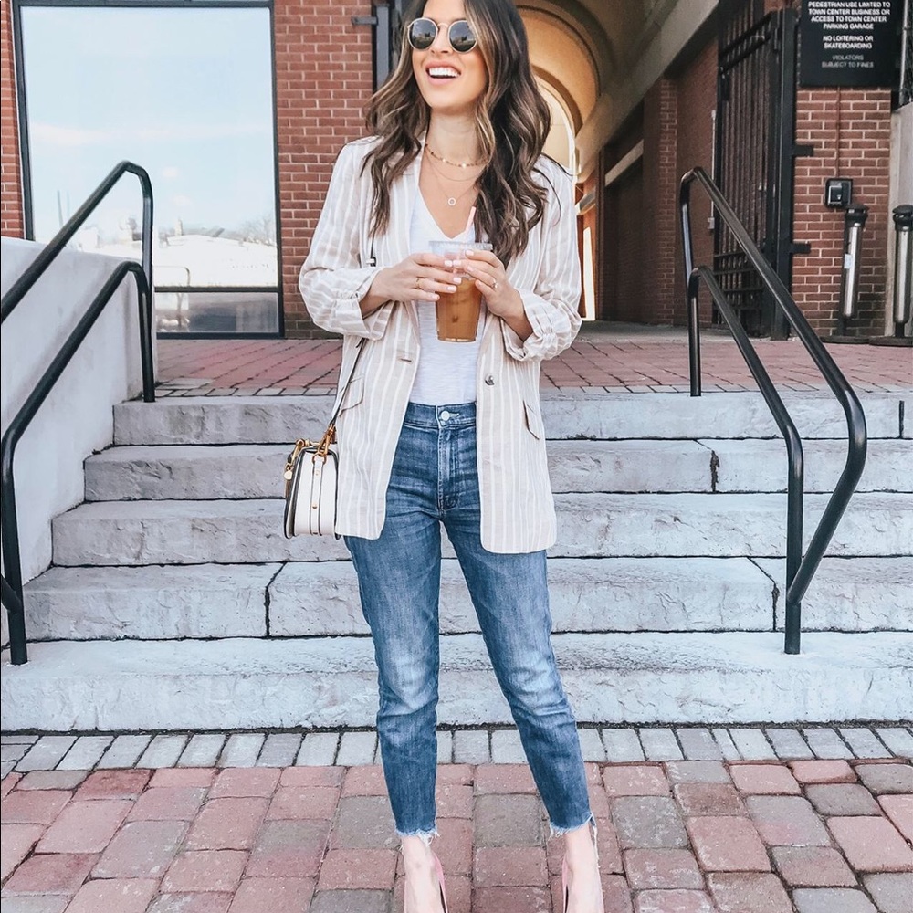 BP. Linen stripe blazer